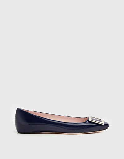 Trompette Patent Leather Metal Buckle Ballerinas Flats