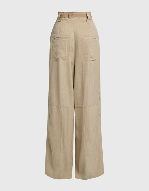 Le Pantalon Santon 羊毛混紡高高腰寬管褲