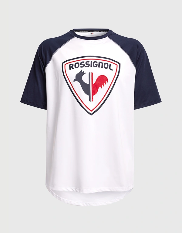 Rossignol 男士 Logo 短袖平紋運動上衣