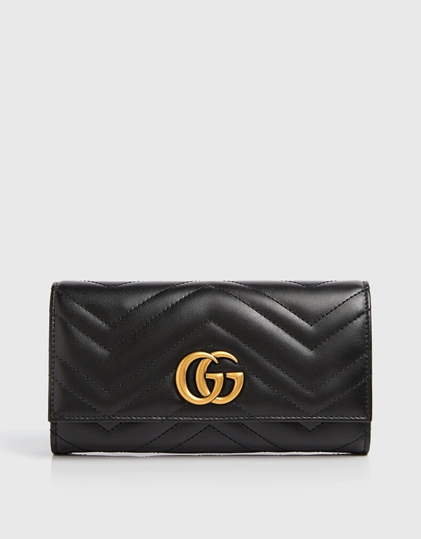 Gucci GG Marmont 皮革釦式長夾