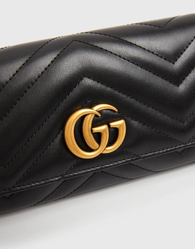 GG Marmont 皮革釦式長夾