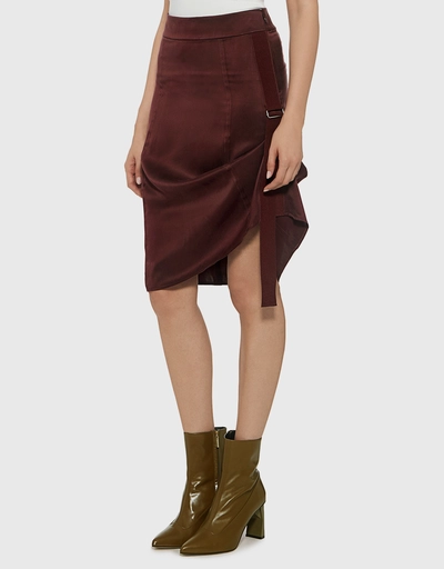 Sana Belt Side Detail Silk Skirt
