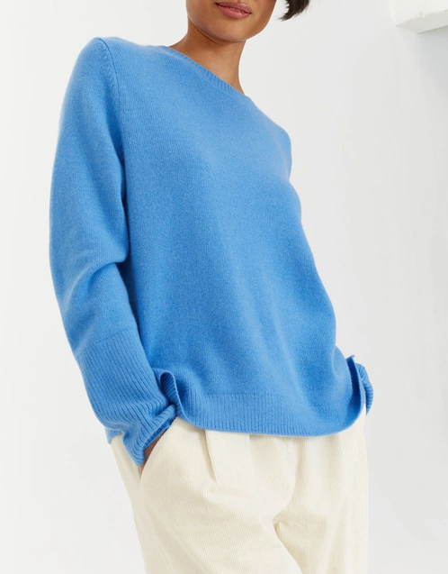 Cashmere Boxy Sweater -Sky Blue