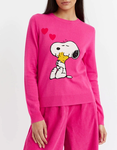 Chinti & Parker x Peanuts Snoopy Love Wool-Cashmere Sweater - Fuchsia