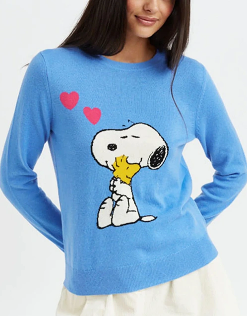 Chinti & Parker x Peanuts Snoopy Love Wool-Cashmere Sweater - Blue