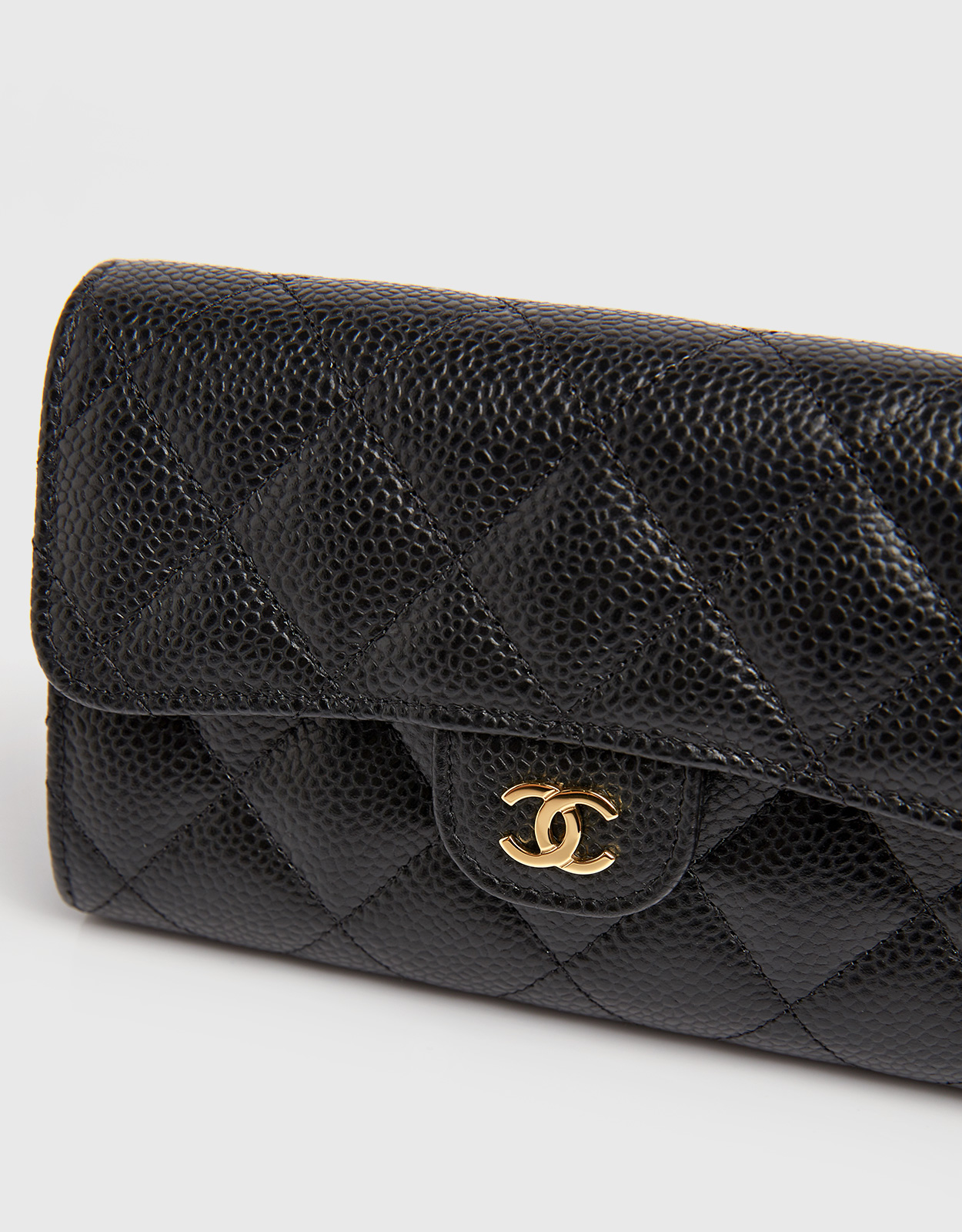 Chanel Classic Medium Flap Wallet In Grained Calfskin With Gold Hardware ( Wallets and Small Leather Goods,Wallets)