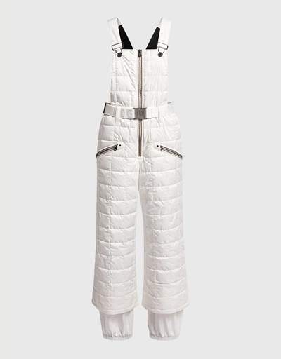 Lory-D Belted Quilted Ripstop Down Ski Salopettes