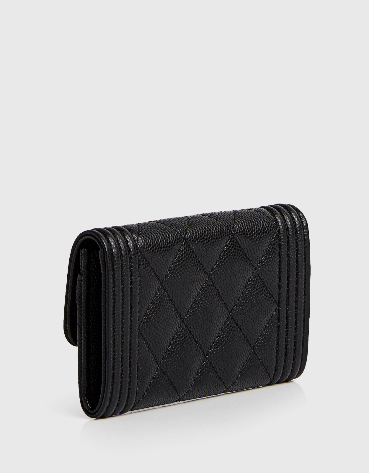 Chanel Boy Chanel Grained Calfskin Flap Card Holder (Wallets and Small  Leather Goods)