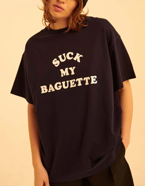 Suck My Baguette Band T-Shirt-Navy