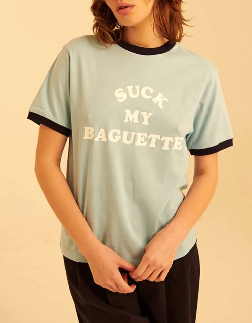 Suck My Baguette 滾邊T恤