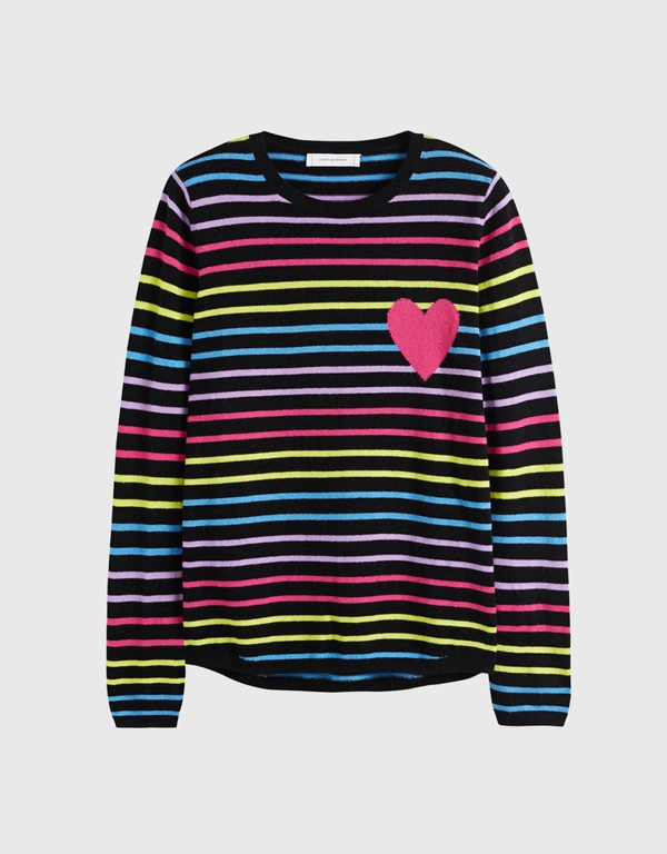 Multicoloured Heart Breton Wool-Cashmere Sweater