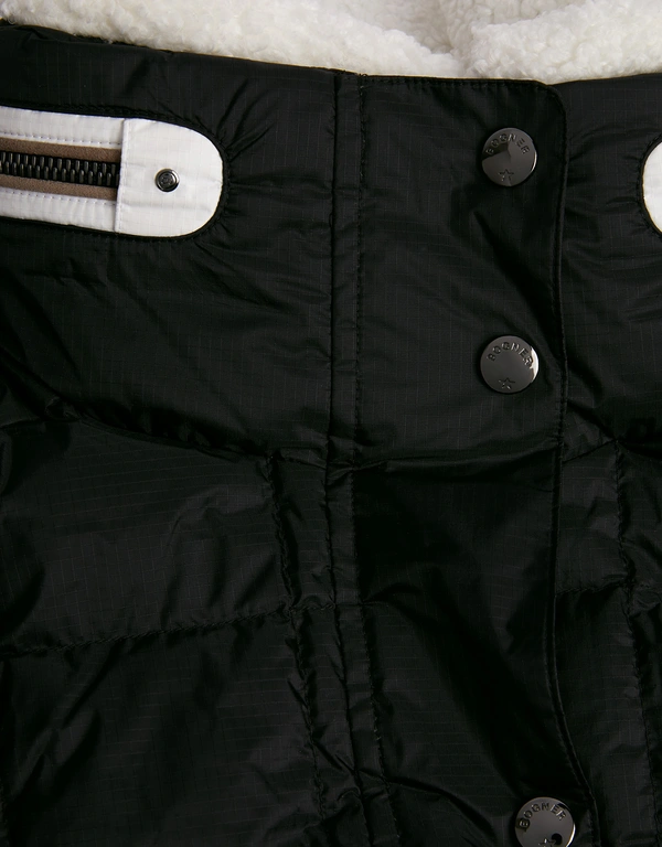 Gaia-D Fleece-trimmed Quilted Ripstop Down Ski Suit