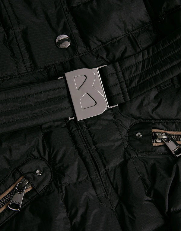 Gaia-D Fleece-trimmed Quilted Ripstop Down Ski Suit