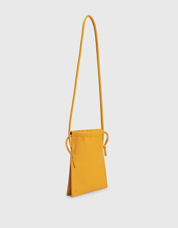 Frida Mini Nappa Ruched Crossbody Bag-Mustard