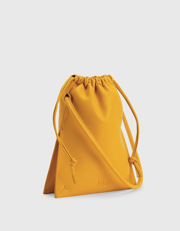 Frida Mini Nappa Ruched Crossbody Bag-Mustard
