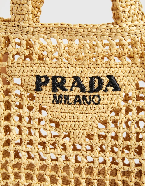 Prada Crochet Raffia Tote Bag