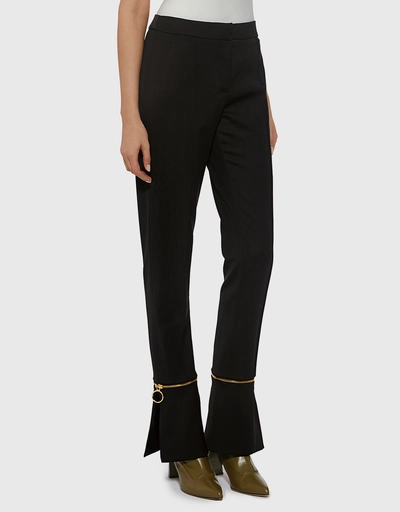 Lonnie Straight-leg Ankle Zip Tailored Pants 