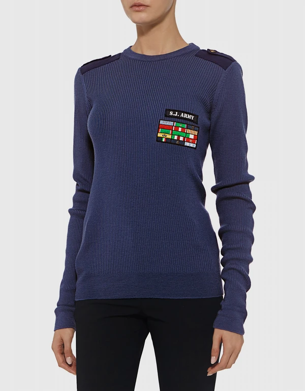 Stella Jean Military Patch Embellished Sweater