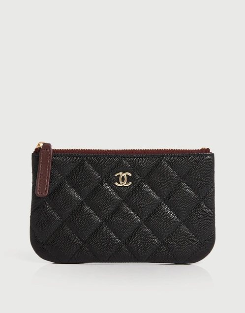 Chanel Classic Black Zippy Grained Leather Purse (Wallets and