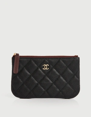 Chanel - Chanel Classic Small Toast Zip Caviar Card Coin Case