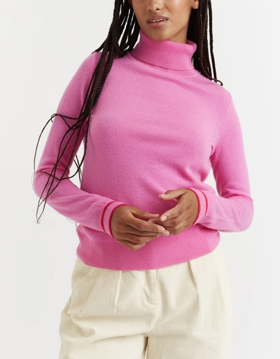 Recycled Merino And Cashmere Rollneck Sweater -After  Pink