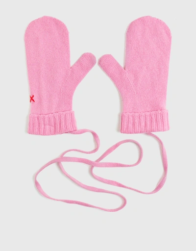Wool-Cashmere Mittens Flamingo - Pink