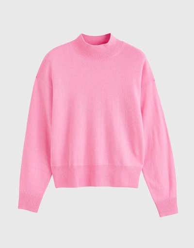 Wool-Cashmere Bell Sleeve Sweater - Flamingo Pink