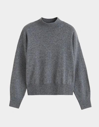Wool-Cashmere Bell Sleeve Sweater - Dark Grey