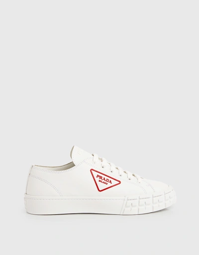 Leather Laced Logo Sneakers