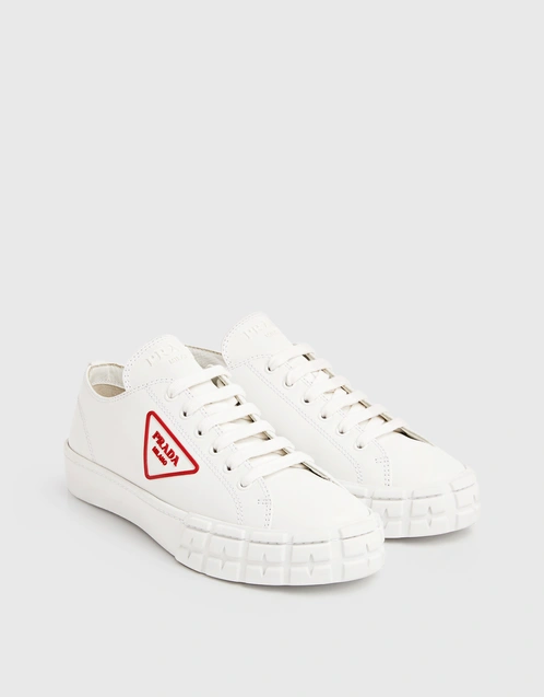 Leather Laced Logo Sneakers