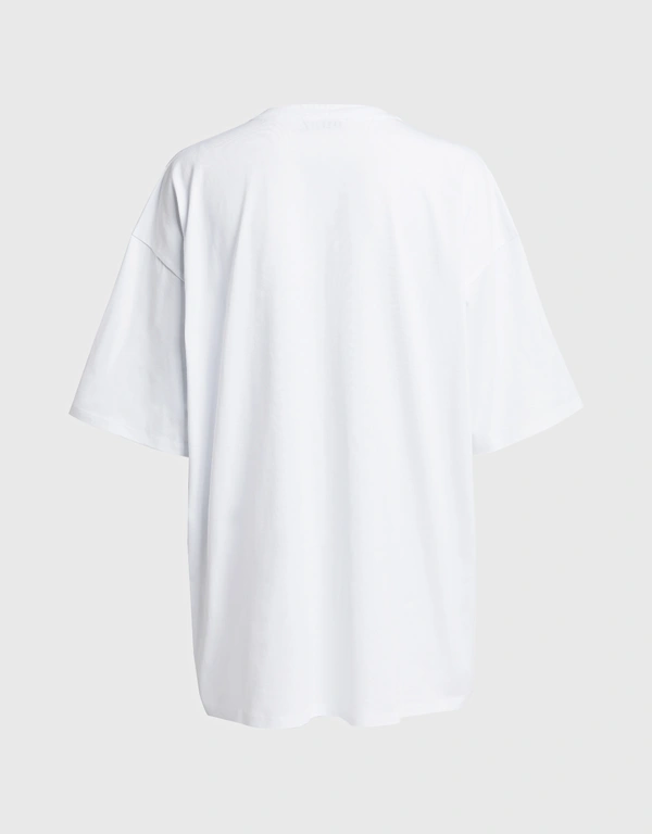 Max Mara Tacco Logo Dog Print T-Shirt-White