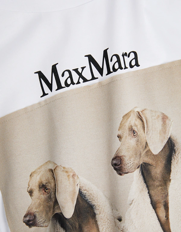 Max Mara Tacco Logo狗印花T恤-White