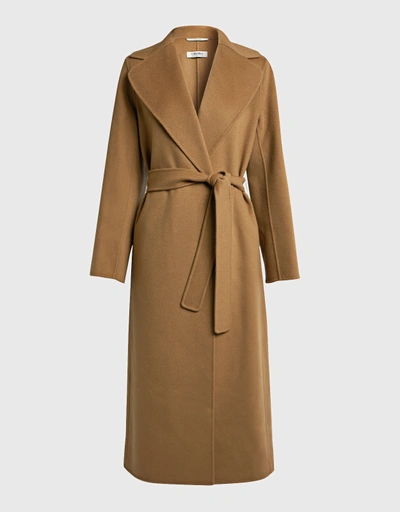 Poldo Belt Wool Robe Long Coat-Beige
