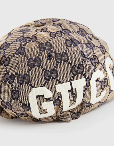 GG棉質帆布棒球帽-Beige blue
