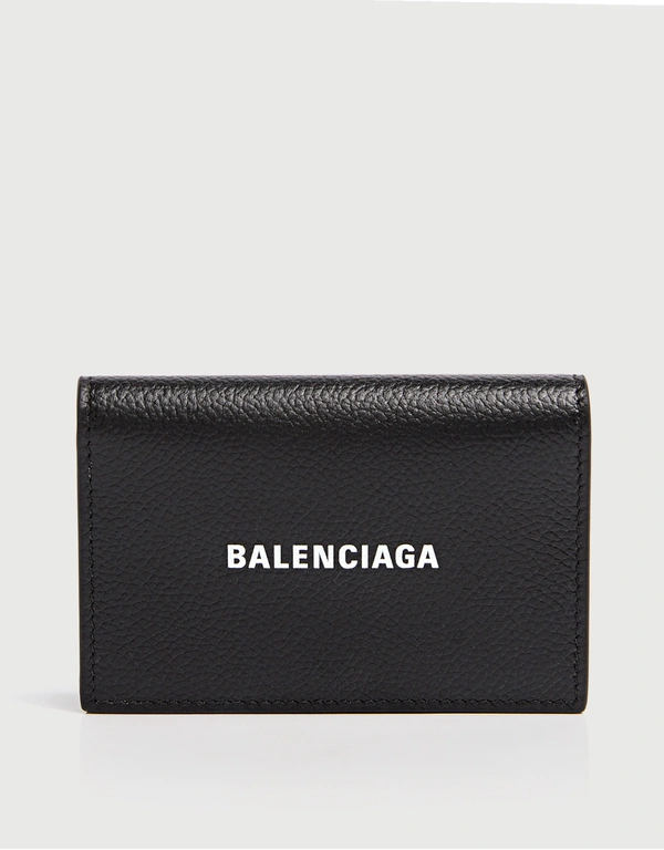 Balenciaga Cash 牛皮暗釦對開卡片零錢夾