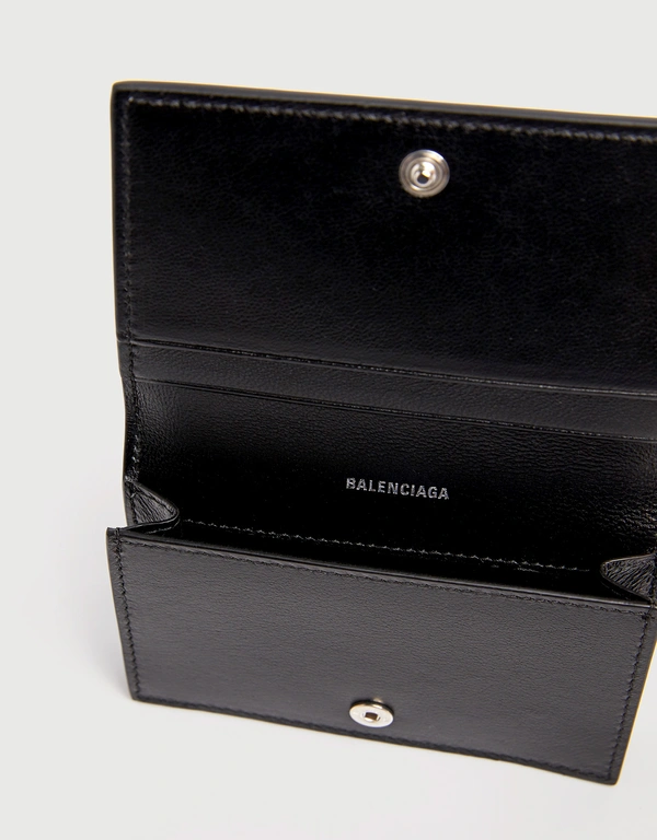 Balenciaga Cash Flap Leather Coin and Card Holder