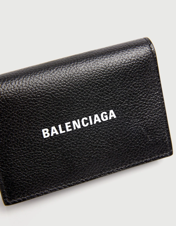 Balenciaga Cash 牛皮暗釦對開卡片零錢夾