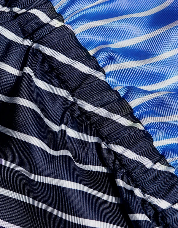 Tibi Delphina Stripe Shirred Silk Midi Skirt 