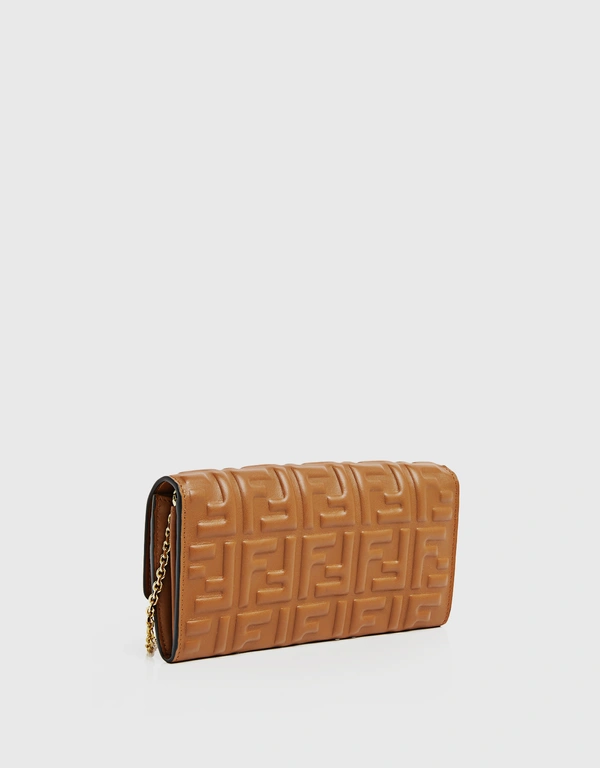 FF Baguette Nappa Leather Continental Wallet On Chain