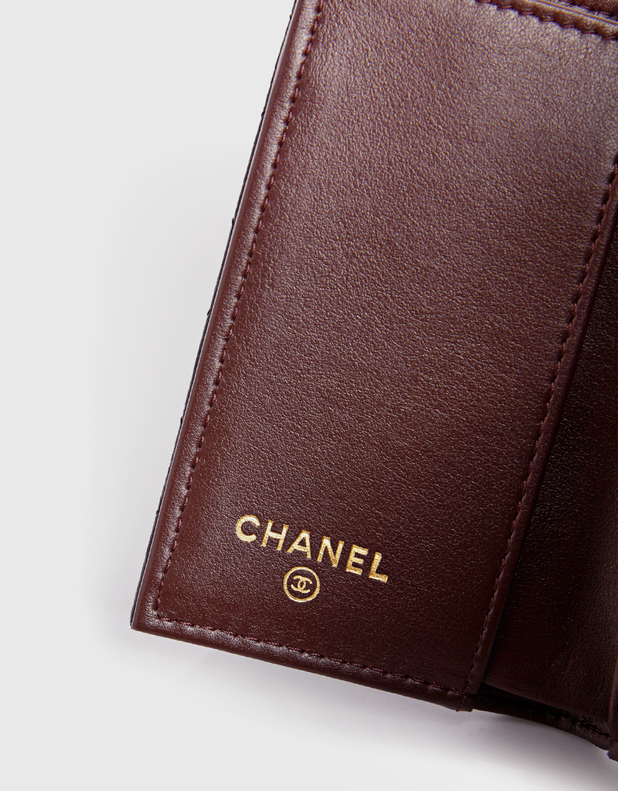 Chanel Classic Small Flap Wallet In Grained Calfskin With Silver