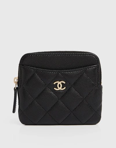 Chanel Classic Small Toast Zip Caviar Card Coin Case