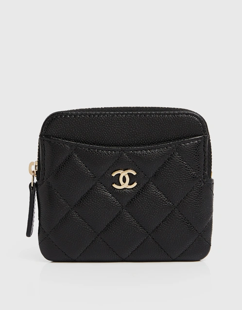Chanel Black Caviar Leather CC Zip Coin Purse – STYLISHTOP