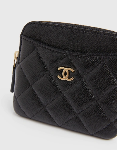 Chanel Classic 小型粒面牛皮卡夾零錢包