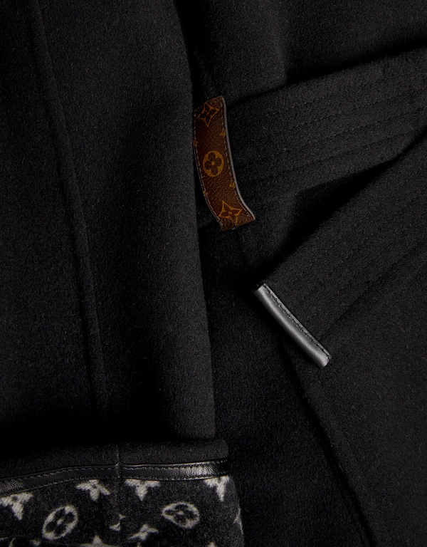 Louis Vuitton Monogram Hooded Wrap Short Coat
