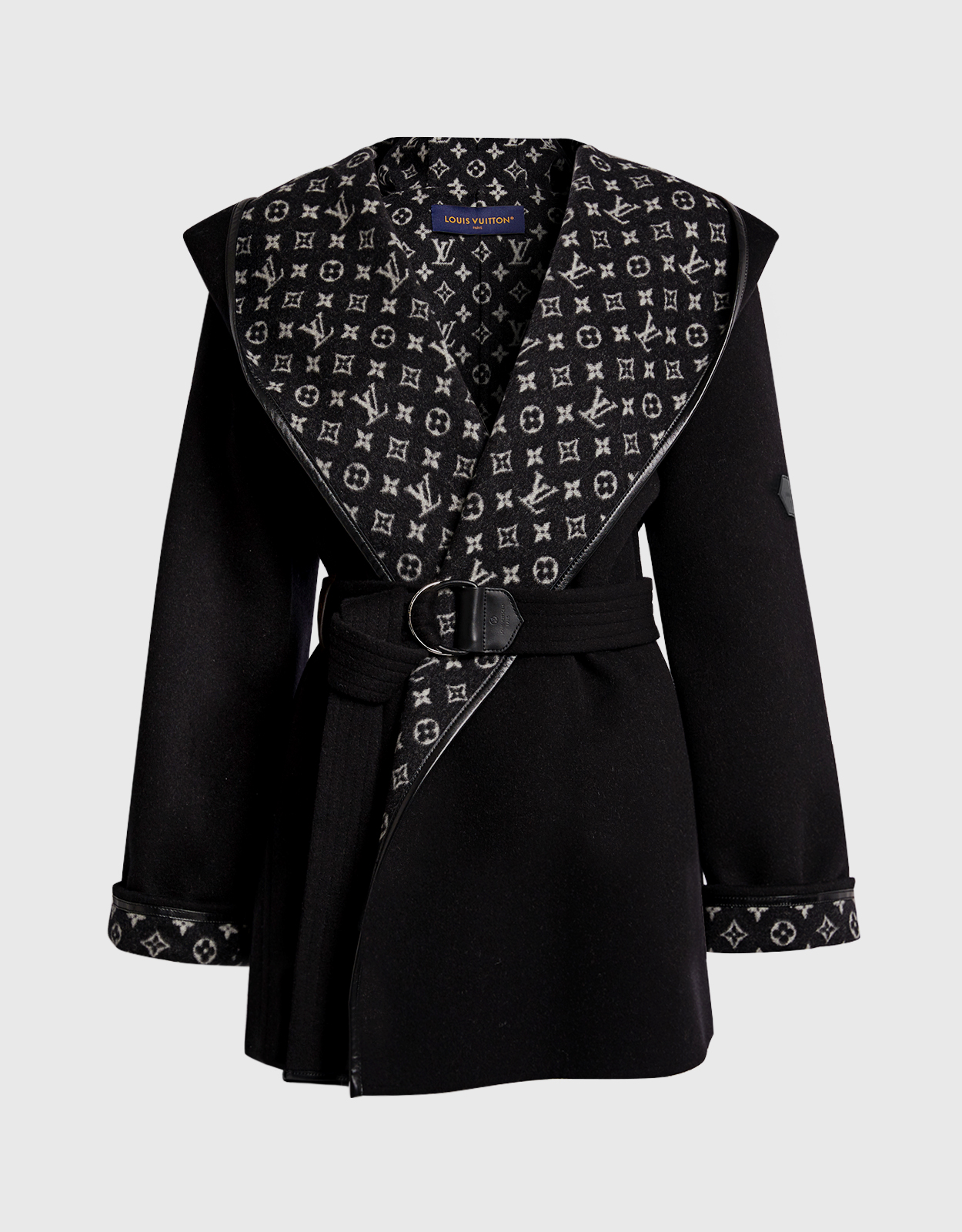 Louis Vuitton Monogram Hooded Wrap Short Coat () IFCHIC.COM