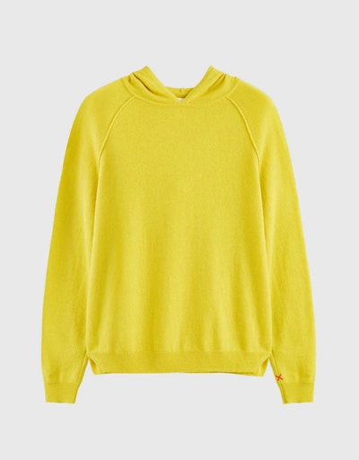 Wool-Cashmere Boxy Hoodie-Yellow