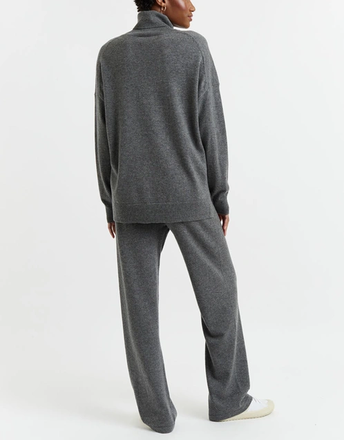 Chinti & Parker Wool-Cashmere Rollneck Sweater- Dark-Grey  (Knitwear,Sweaters)