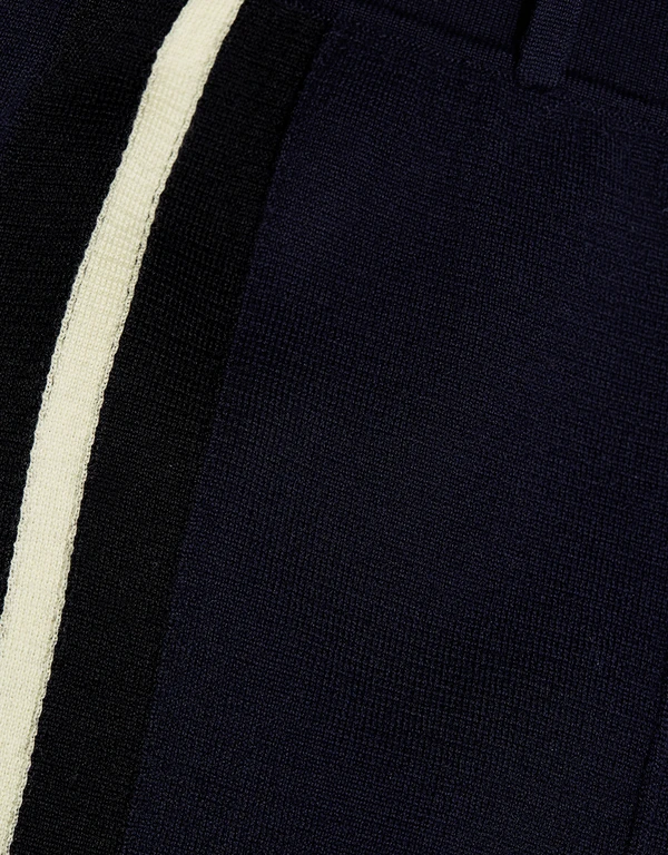  Side Stripe Intarsia Merino Culottes