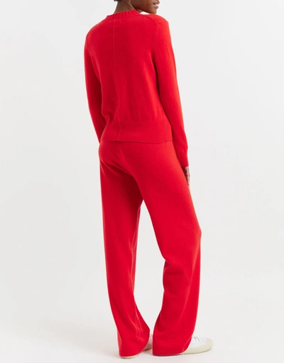 Wool-Cashmere Cropped Sweater- Bright-Red