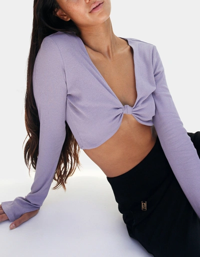 Mira Twisted Cropped Top - Lavender